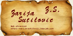 Zarija Šutilović vizit kartica